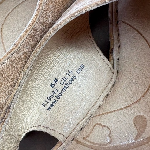 Born women’s tan Brown Cross Front Wedge
Stitch Detail Leather Slingback Size 6 - Picture 3 of 7